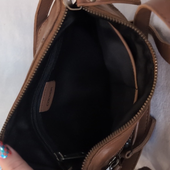 Cochoa Brown Leather Crossbody Purse Travel Bag Adjustable Strap - Picture 7 of 9